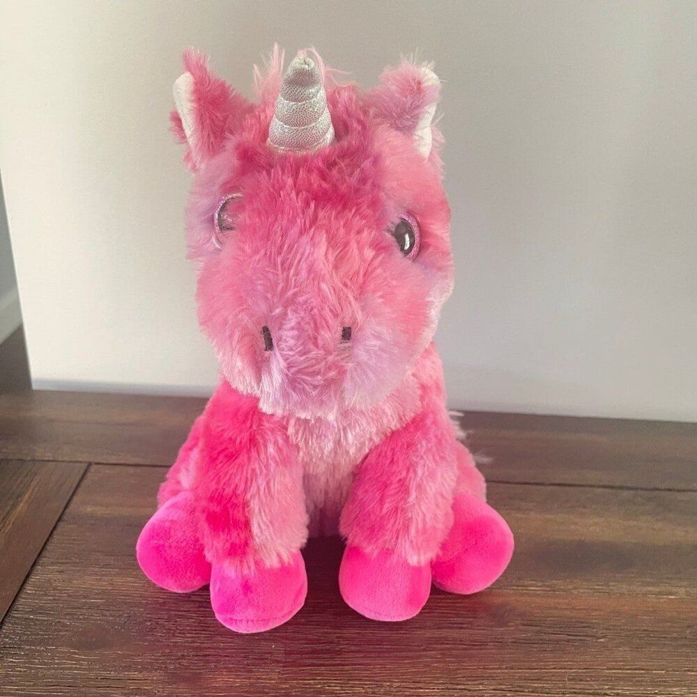 Unicorn Plush Pink with Silver 10"